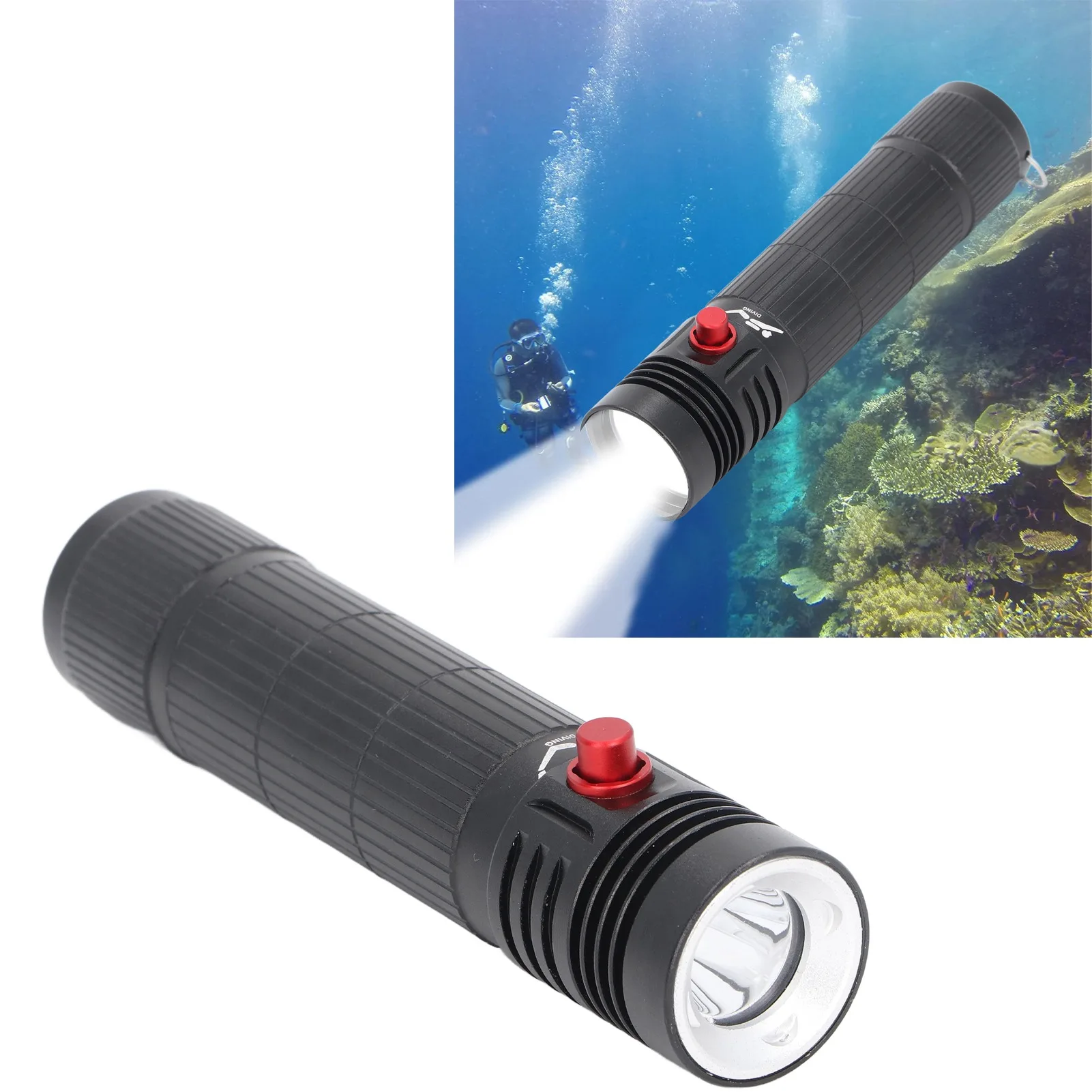 Luz de buceo ZK40 5000LM linterna de buceo LED 3 modos de iluminación linterna subacuática impermeable IPX8 antorcha de buceo impermeable D57