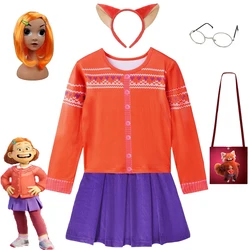 Movie Turning Red Children Princess Dress Girl Party Dresses Mei Lin Girl Costume Kids Girl Birthday Carnival Halloween Dresses