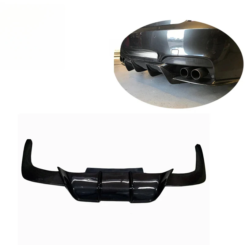 Carbon Fiber Rear Bumper Lip Diffuser Exhaust Cut-Outs