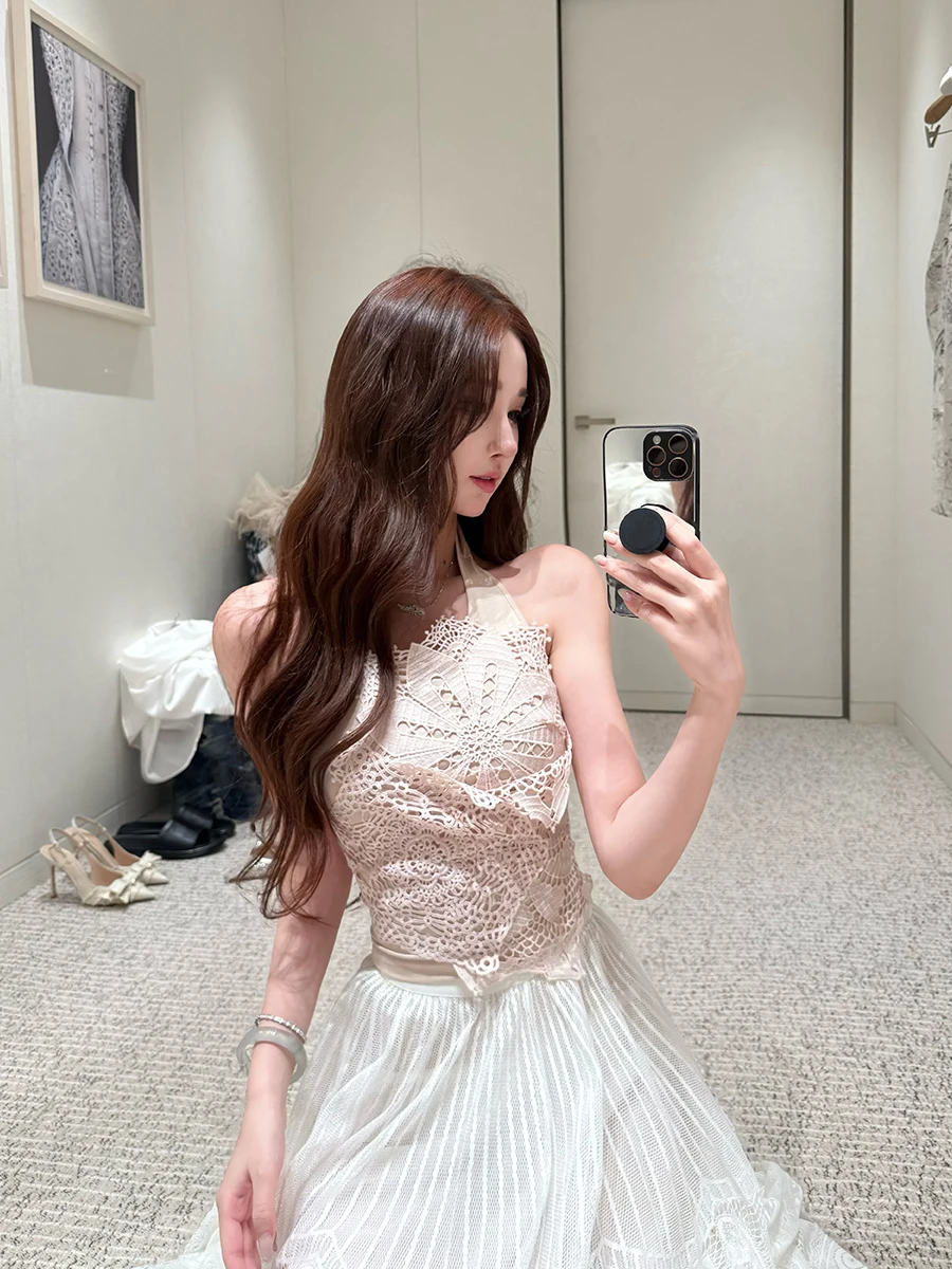 

Женская летняя футболка с романтическим рельефом Ne Hanging High-End Sensation Ladylike Sle ort Sve, смесь хлопка и полиэстера