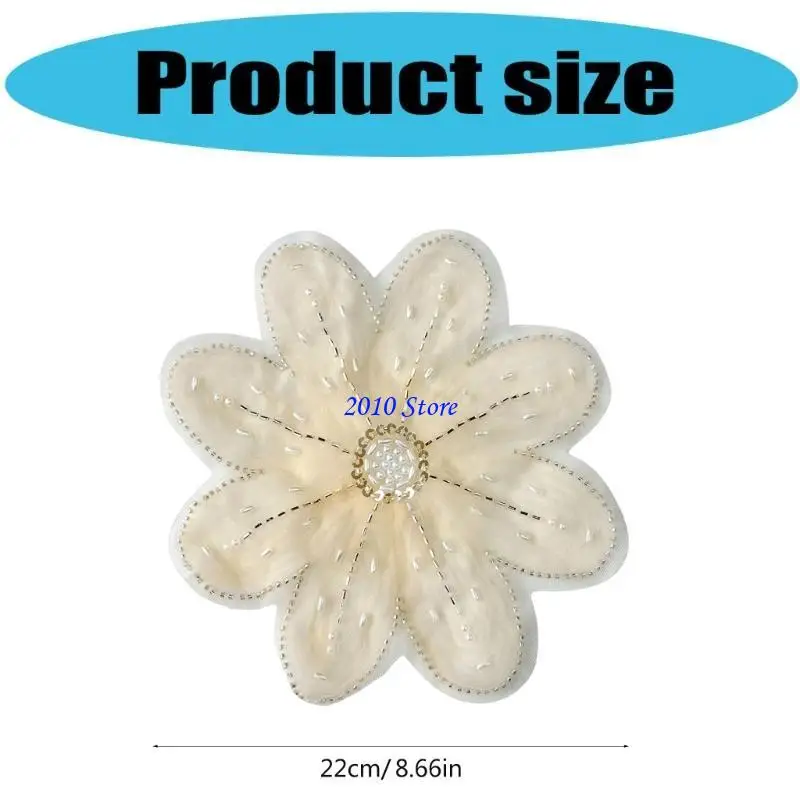 F3MF Decorative Sequins Tube Flower Brooches Exquisites Handmade Flower Appliques for Fashionable Clothing