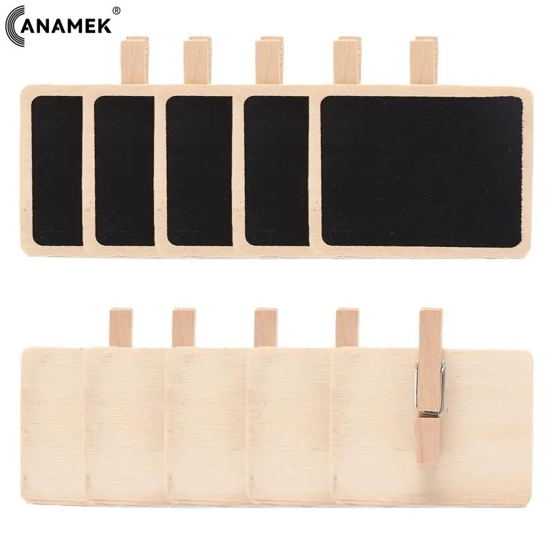 10Pcs Mini Wooden Blackboard Cliplack Insertion Wedding Place Card Message Note Board Slates For Restaurant Party Home Decora