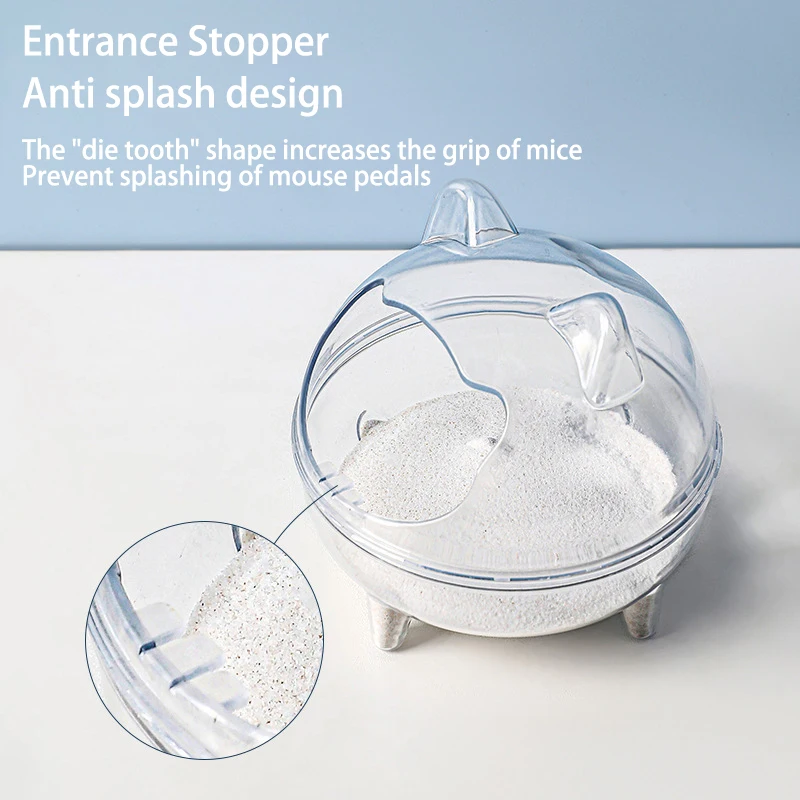 Picture 5: Large Capacity Hamster Transparent Bathroom Small Pet Sand Bath Cage Prevent Splash Bathing Transparent Shower Room Accessories