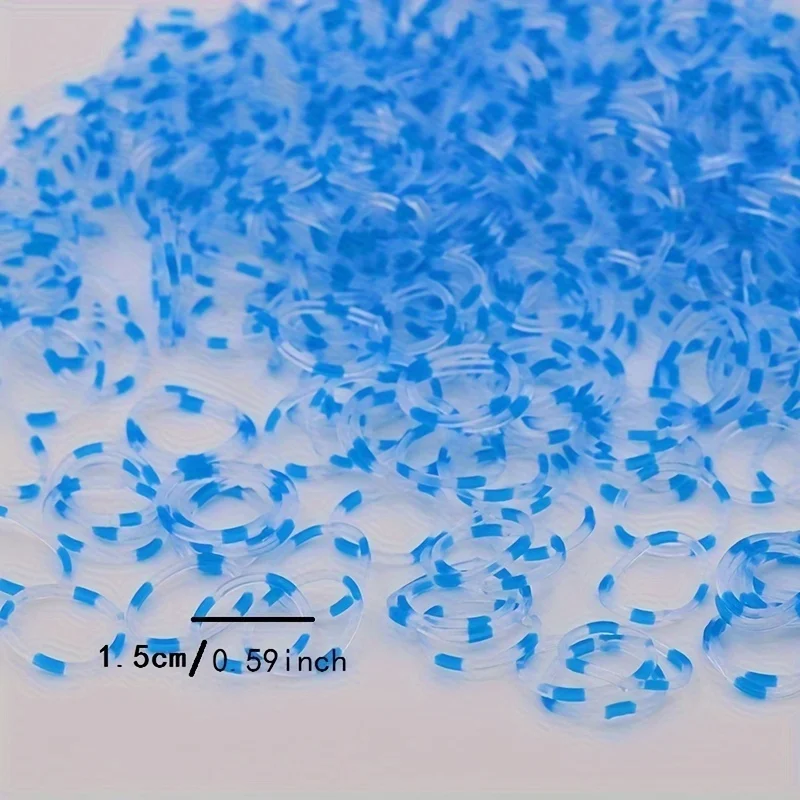 600Pcs Transparent Double Color Rubble Loom Bands Kit Bracelets DIY Knitted Bracelet Kit Weaving Band Knitting Braided Hand Rope