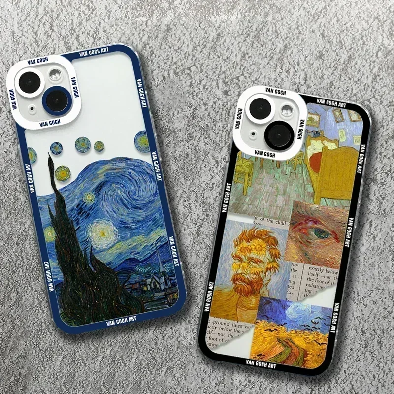 Van Gogh Oil Painting Phone Case For Xiaomi Poco X5 F5 X3 Pro Mi 13 Lite 5G 14 13T 12T 12X 12 Clear Shockproof Bumper Back Cover