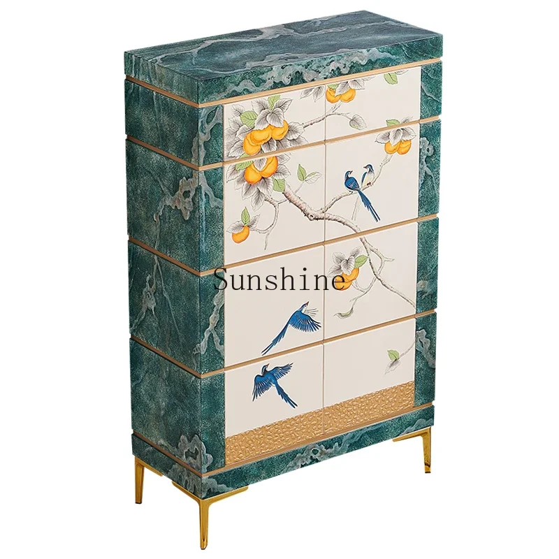 

New Chinese light luxury French cream wind painted tomatoes at the door Ruyi porch shoe cabinet