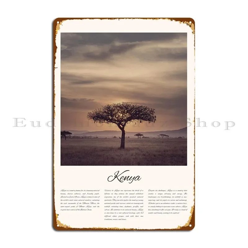 

Плакат Kenya с металлической табличкой, забавный принт, гаражная вечеринка, кинотеатр, жестяная вывеска, плакат