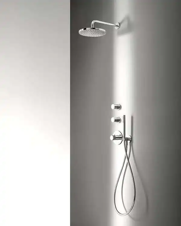 In-wall concealed shower, chrome bright silver, brushed silver, brus hed nic kel