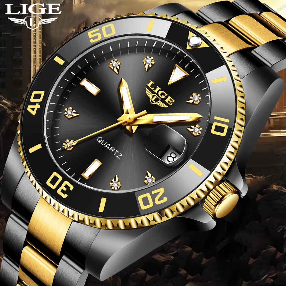 

LIGE Fashion Casual Watch Men Military Sport Waterproof Men's Quartz Wristwatches Top Brand Luxury Date Chronograph Montre Homme