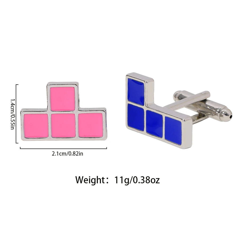 Wholesale New Mens Cufflinks Pink Enamel Game Cuff Links Blue Ricky Teewee Sleeve Button For Boys Shirt Suit Tuxedo Party Gift