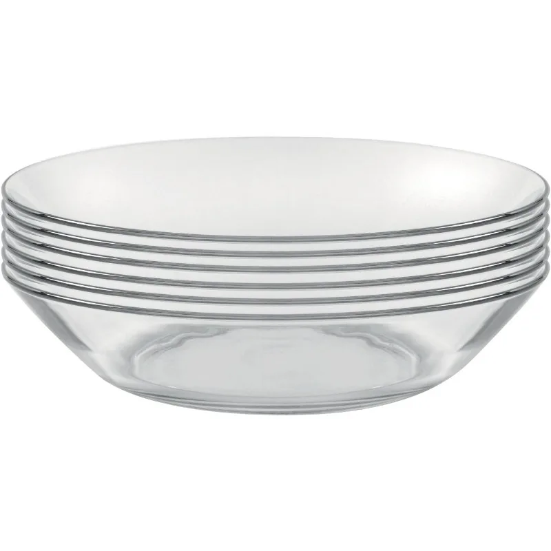 Made In France Lys 8 Inch Clear Calotte Plate, Set of 6