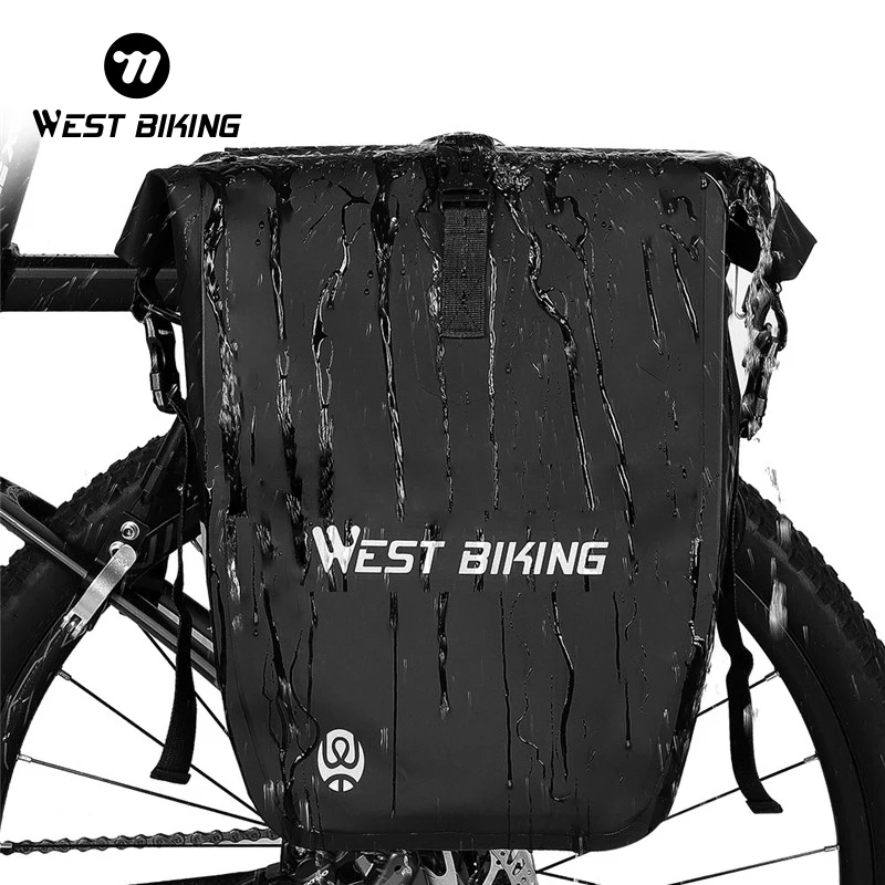 WEST BIKING 25L Bike Bag Bike Pannier Bag Waterproof Bike Saddle Bag Bicycle Rear Seat Bag Shoulder Bag for Riding Cycling