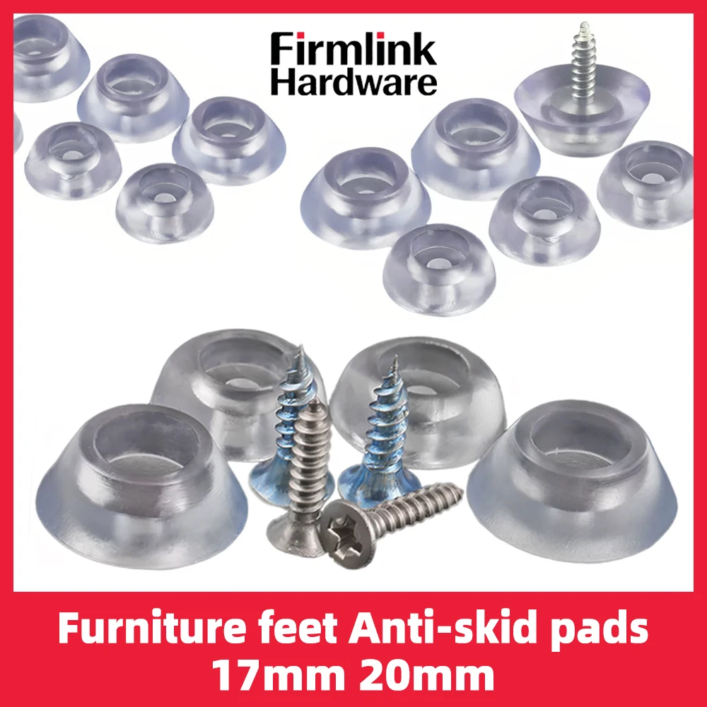 Transparente Silikon-Möbelfüße, Rutschfeste und Verschleißfeste Bodenschoner, Geräuschlose Schrank- und Stuhlbeinabdeckungen 17mm 20mm