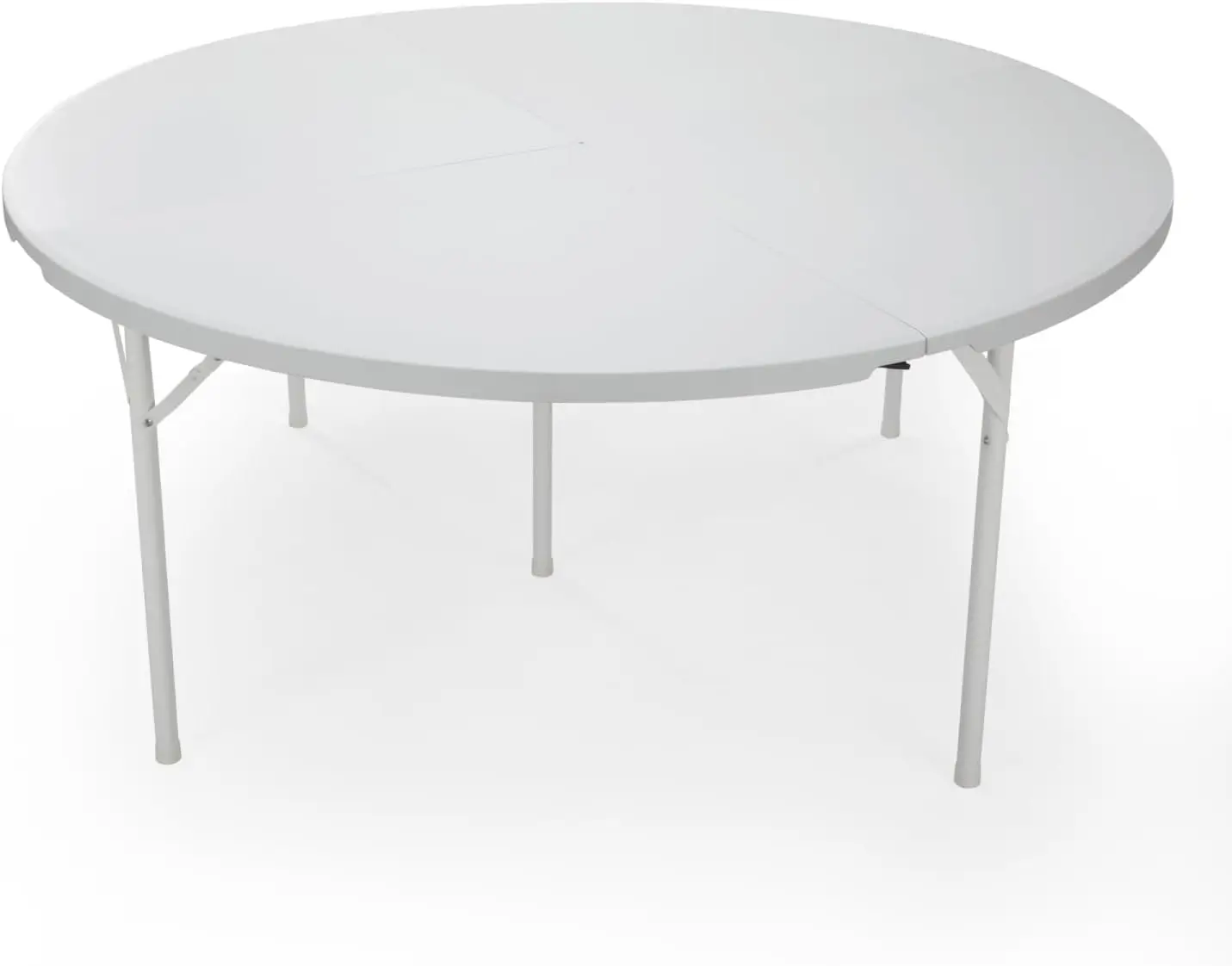 Round Plastic Folding Table With Carrying Handle, 66