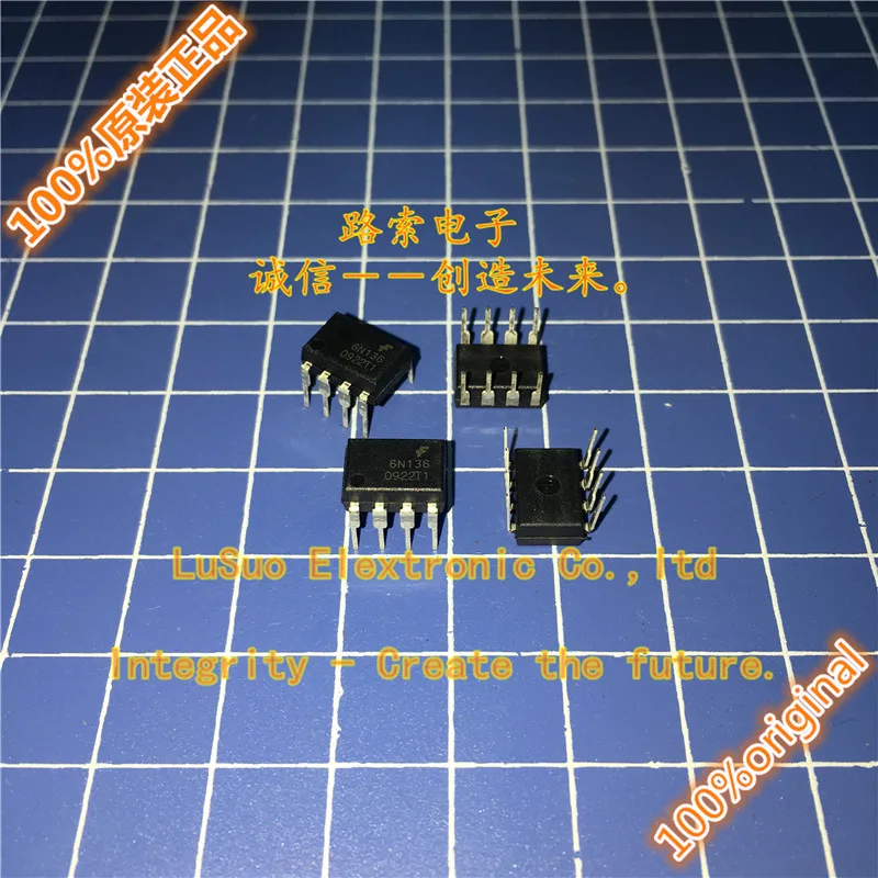 

30pcs original new 6N136 QTC 6N136 in-line DIP-8