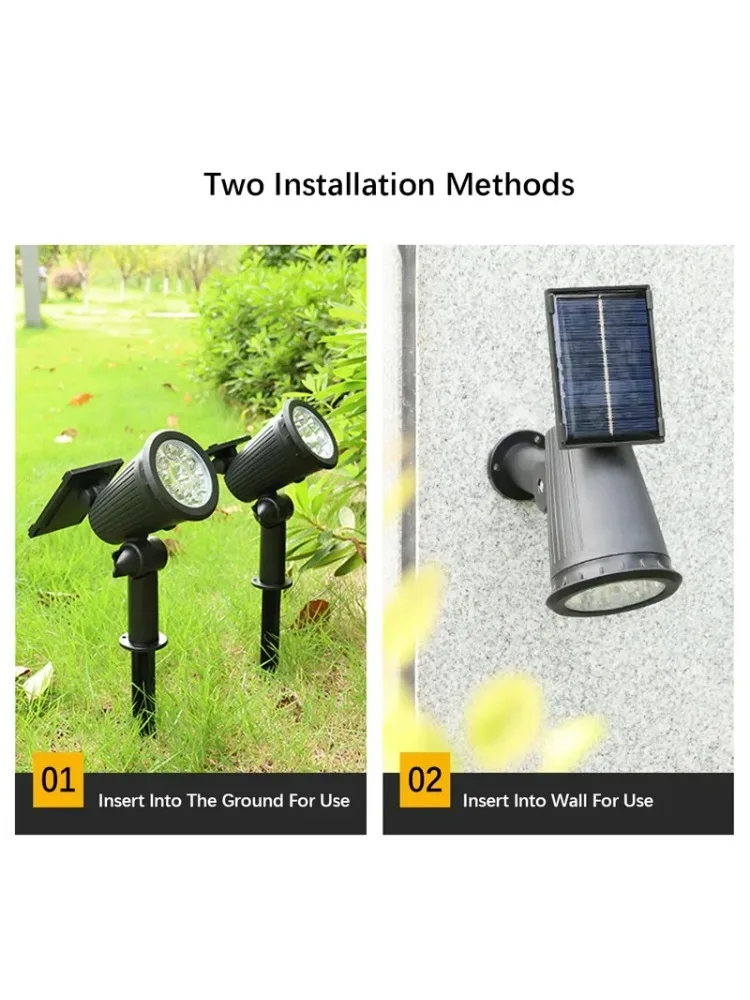 9-LED Solar Spot Light Outdoor waterdichte spots Solar tuinverlichting Landschapsverlichting Decoratie Pathway Gazonlamp - afbeelding 2