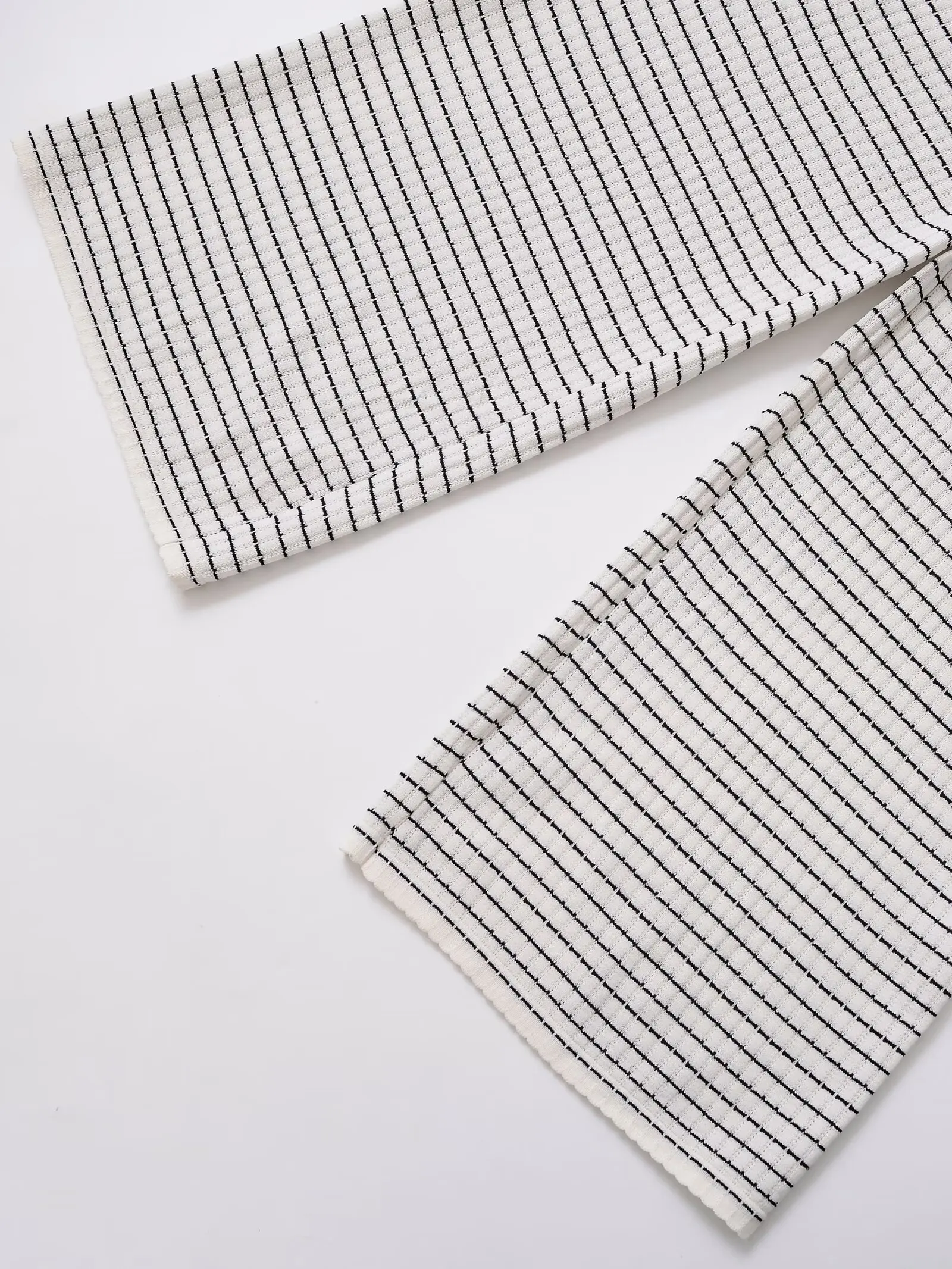 Dave&Di Nordic Minimalist Striped Jacquard Texture Wide Leg Pants Women Drawstring Harem Loose Casual Pants For Women