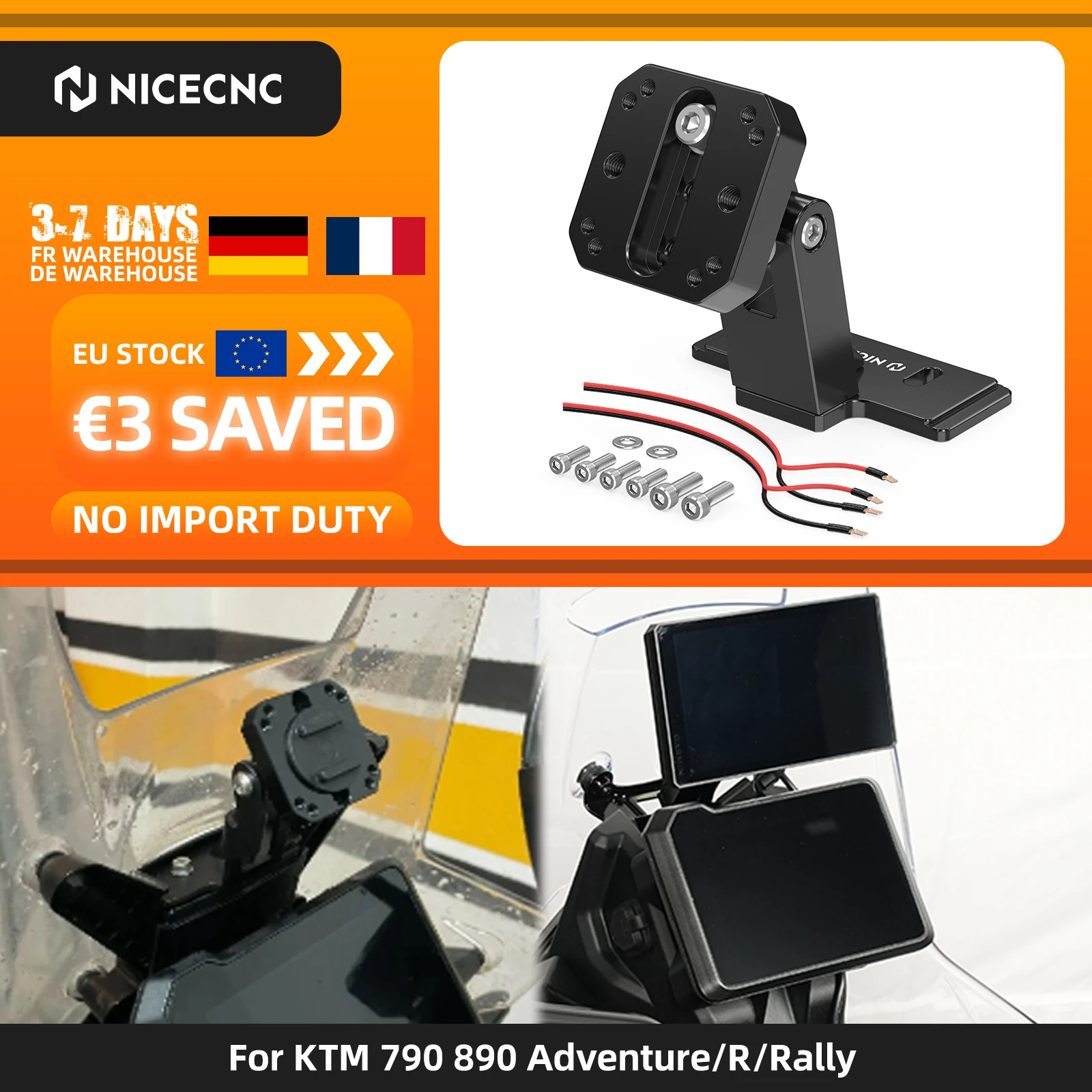Image of (EU-Lager) Verstellbare Halterung für GPS-Telefonhalterung für 790 890 Adventure/R/Rally 890 Adventure R 890 Adv Rally 2023-2026