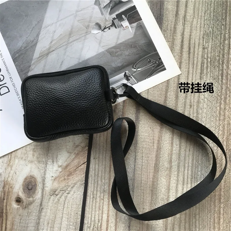 Casual Zipper Short Wallet Male Genuine Leather Purse Card Holder Wallet Fashion Mini Clutch Bag 2023 New