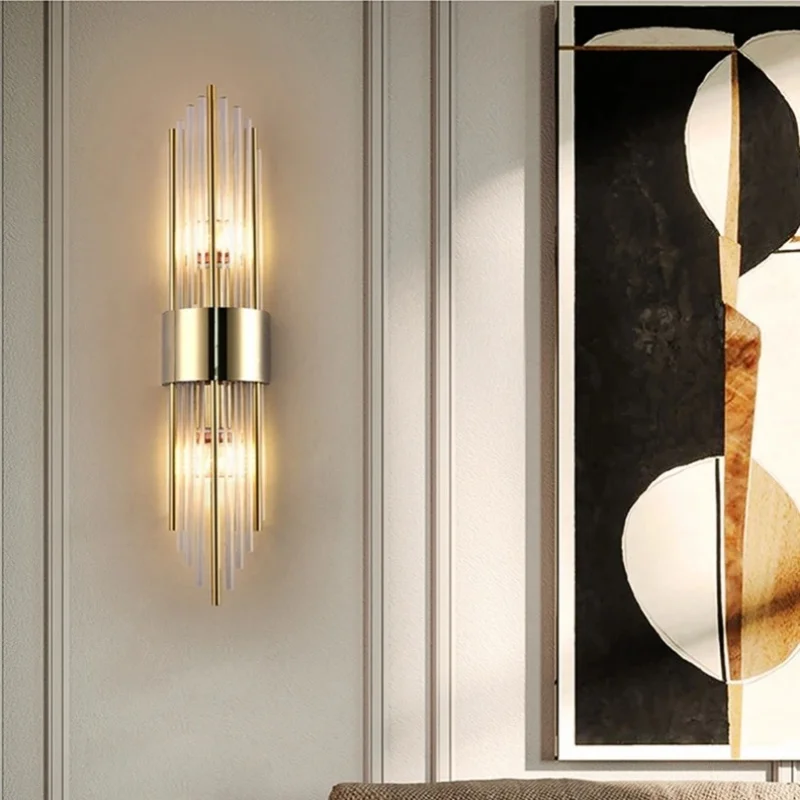 Luxury LED Wall Lamp Black Gold Wall Light Bedroom Bedside Living Room TV Background Wall Home Decor Staircase Hallway Lighting