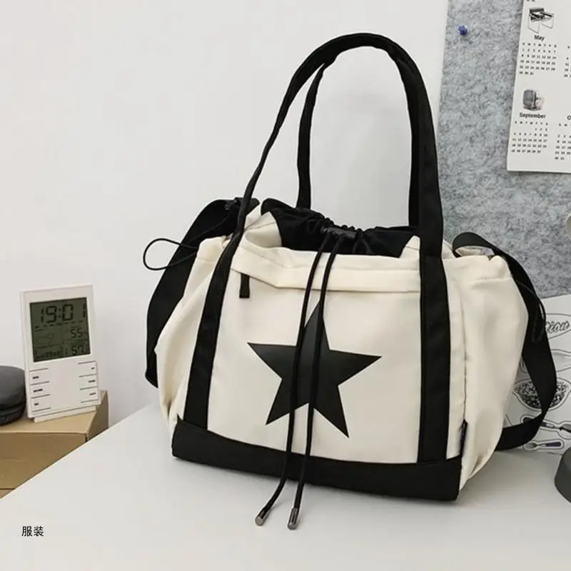 D0UD Women Crossbody Bag Large Capacity Shoulder Bag Unisex Star Handbag for Travel