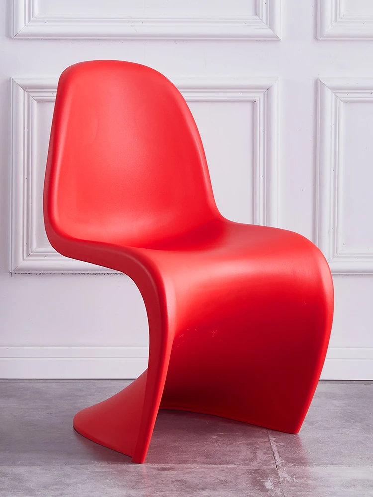 Dining Chair Modern Simple Chair Home Restaurant Thickened Plastic Back Chair Designer Chair