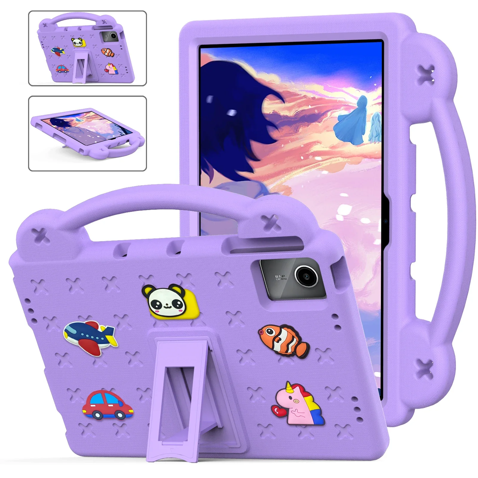 Kids Case for Lenovo Xiaoxin Pad 2024 11inch Tab M11 TB-330FU TB-331FU Handheld Drop-proof Bring Support Shockproof Cover