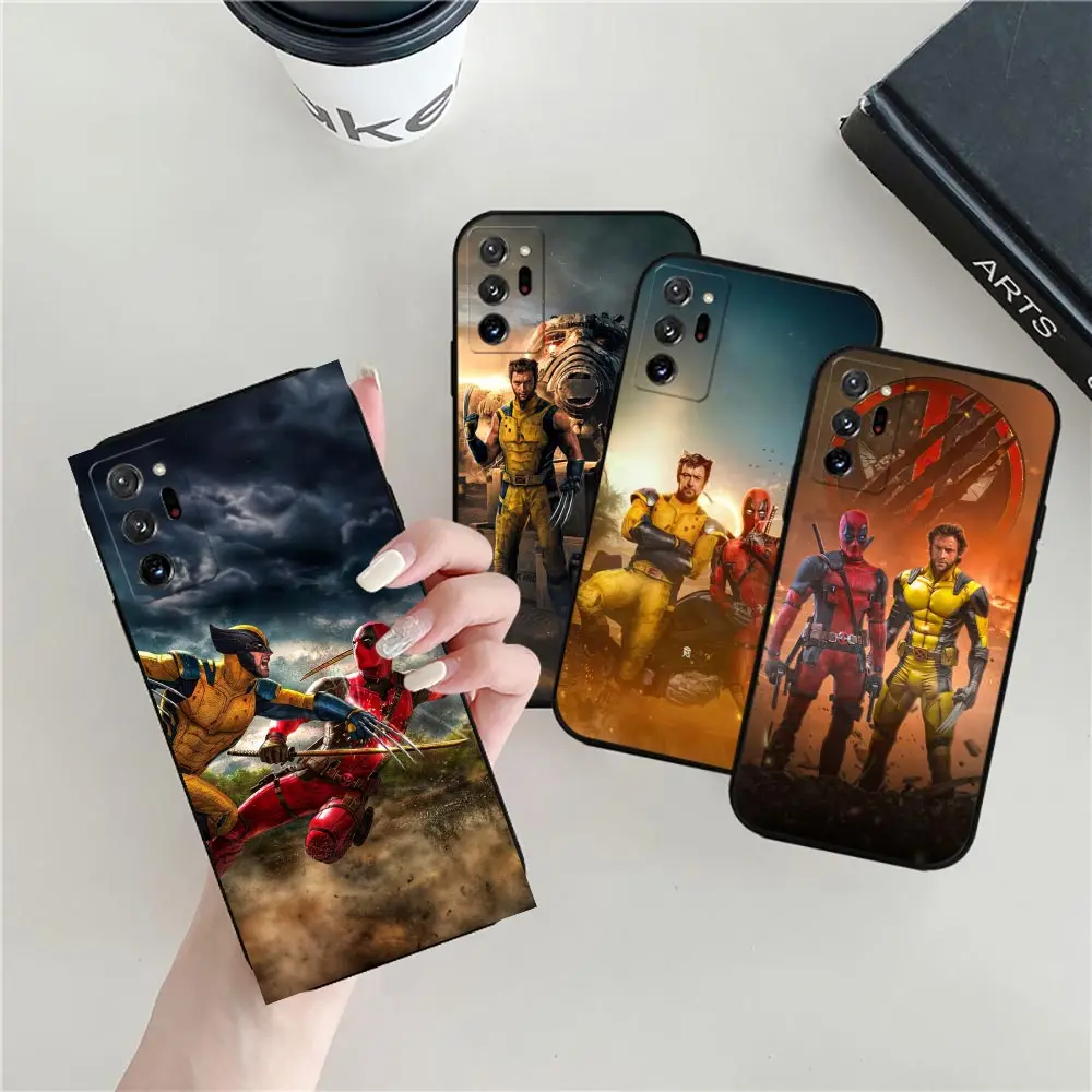 Marvel Deadpool Wolverine Case For Samsung Galaxy Note 20 10 Ultra Pro Plus M62 M51 M33 A15 A14 A13 A06 A05S 5G Balck Soft Cover