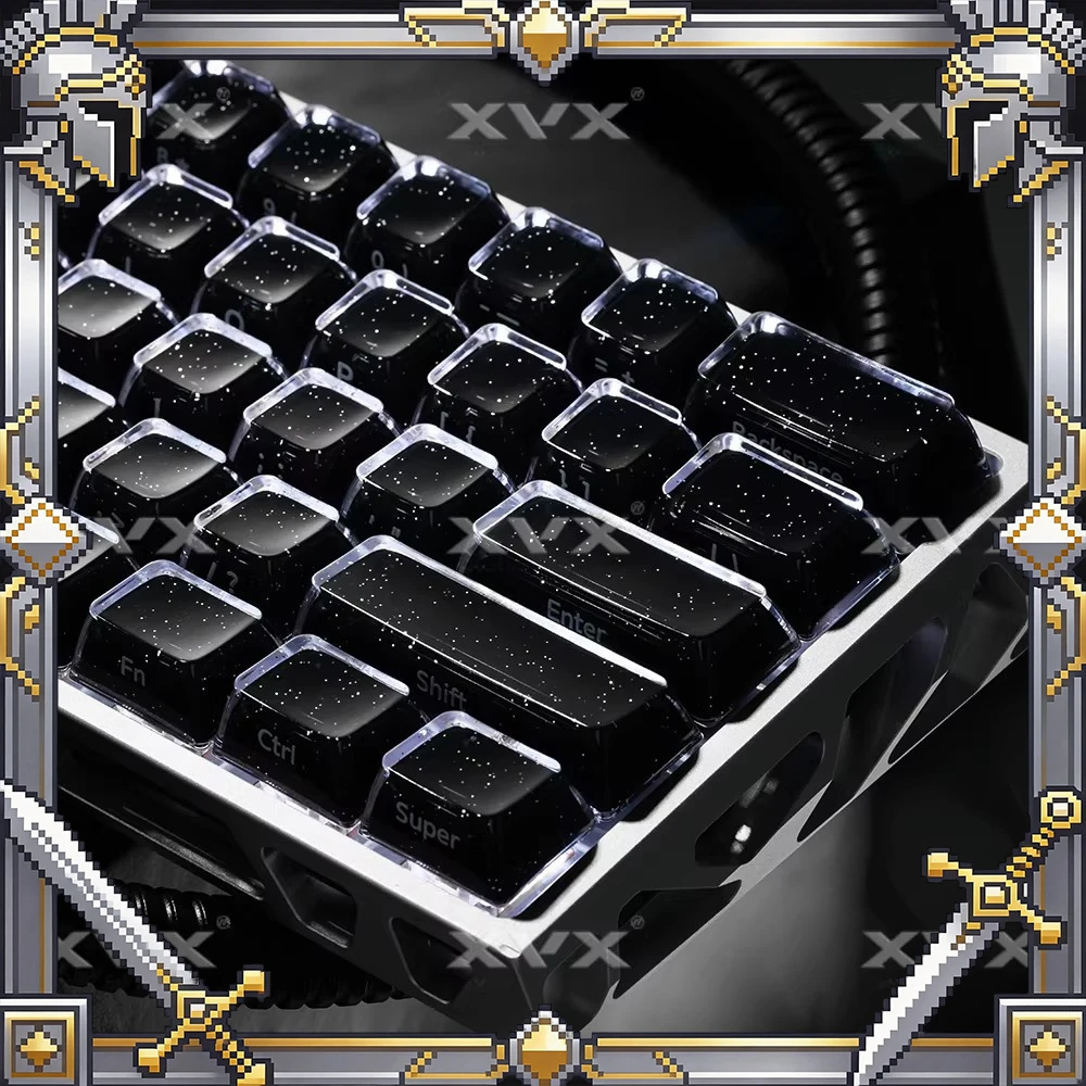 XVX Crystal Jelly 2.0 PC Keycaps Double Shot ABS PC MDA Height Magnetic Axis Keyboard Keycaps PC Accessories Gifts
