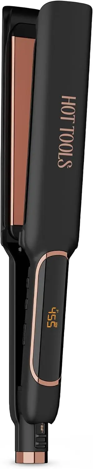 1.5 Inch Extra Long Flat Iron, High Heat Up to 455F, Rose Gold Plates, Dual Voltage