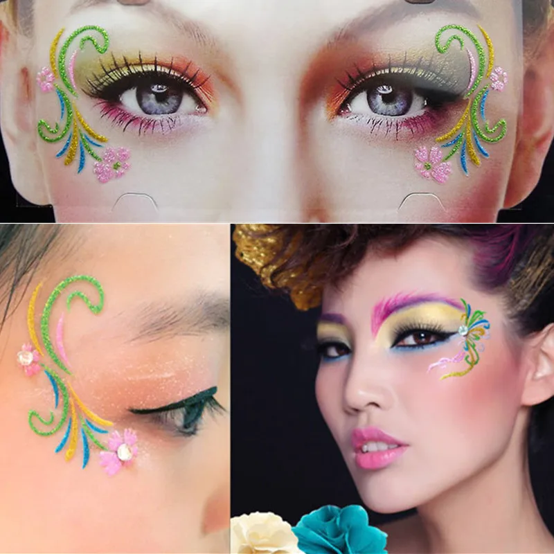 Eye Shadow Face Paste Self-adhesive Eyes Corner Decorations Latin Dance Outer Eye Corner Paste Stage Performance Makeup Applique