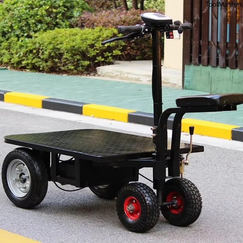 [2026] Heavy-Duty Four-Wheel Electric Climbing Flatbed Truck Removable Seats For Construction Site Cement Gravel Transport Shopp view 3