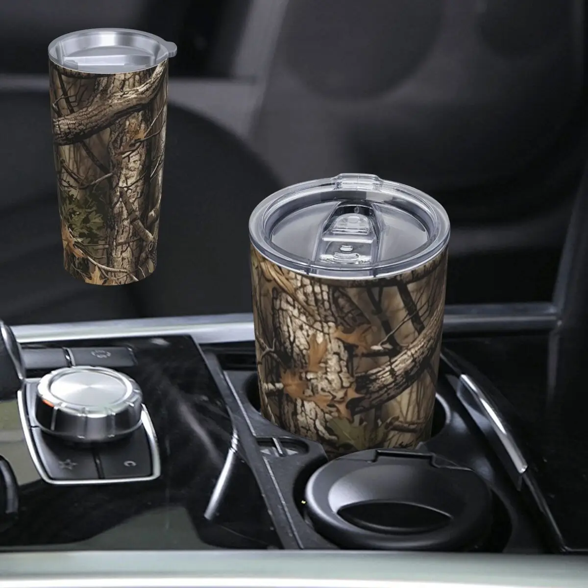 Real Tree Forest Camo Camouflage Pattern Stainless Steel Tumbler Vacuum Insulated Mug Thermal Cold Cup Straw With Lid 20oz