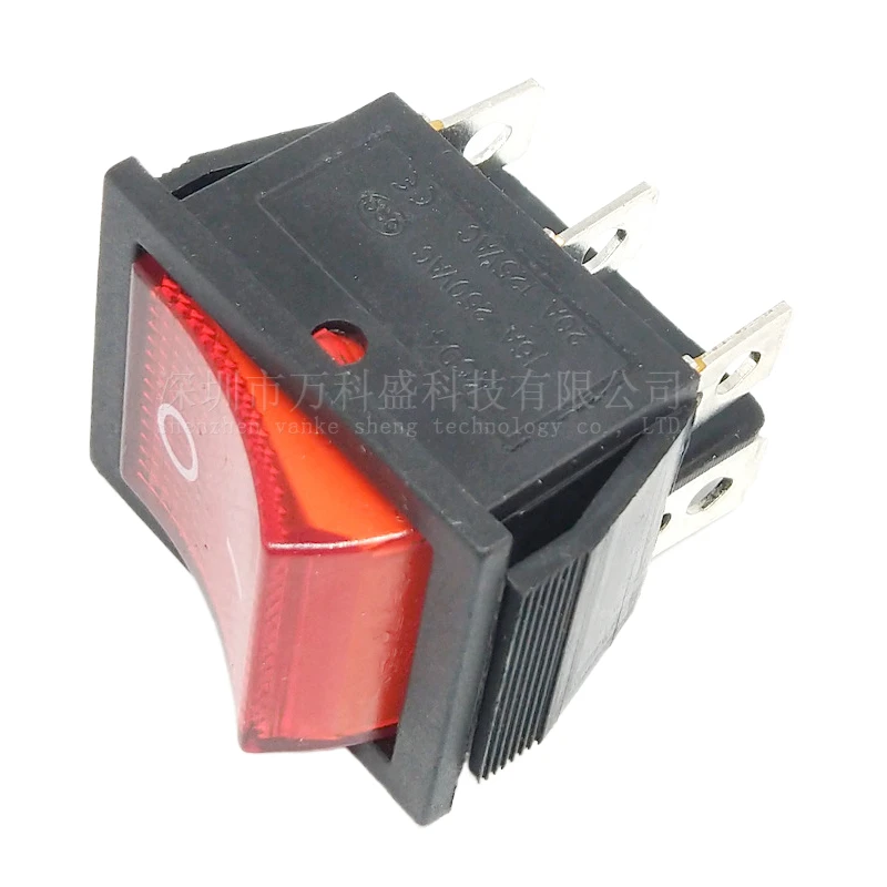 10PCS Red Light 4 Pin ON/OFF Boat Button Switch 250V 15A AC AMP 125V 20A P0.5 25*31mm Rocker Switches KCD4