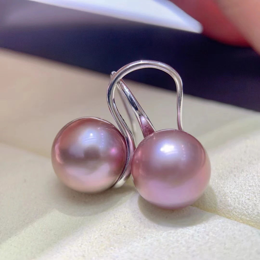 

Mini Pearl Earrings AAAA10-11mm Natural South Sea Round Pearl Earrings 925s