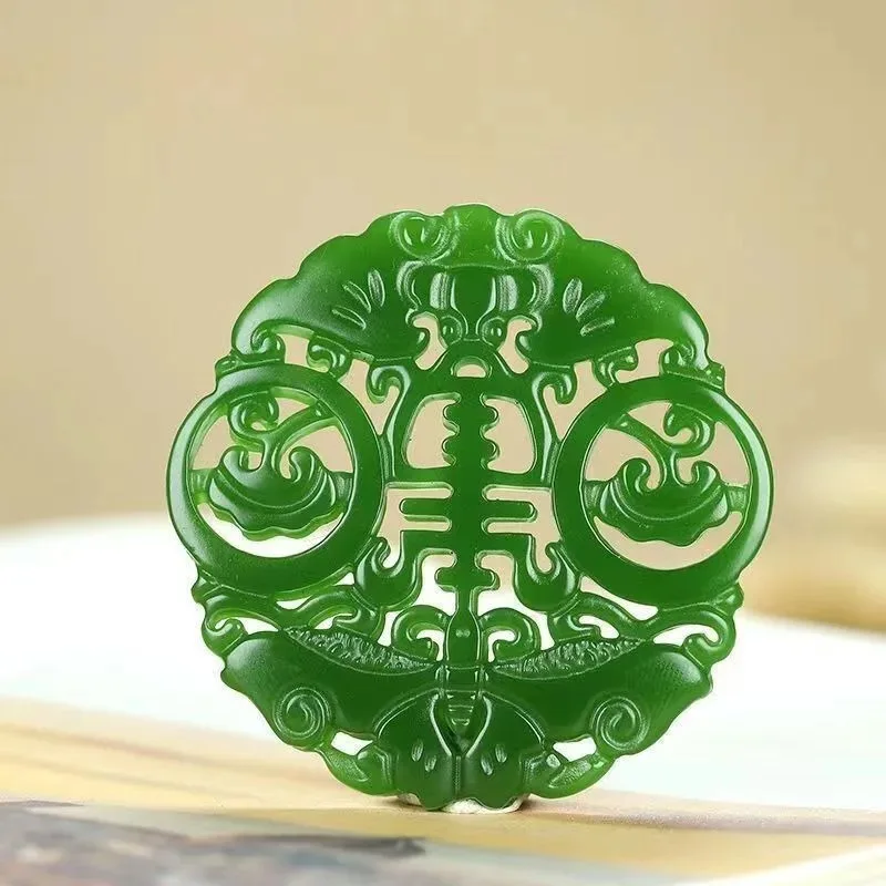 

Natural Green Hand-carved Bat Jade Pendant Fashion Boutique Jewelry Bat in Front of Your Eyes Necklace Gift