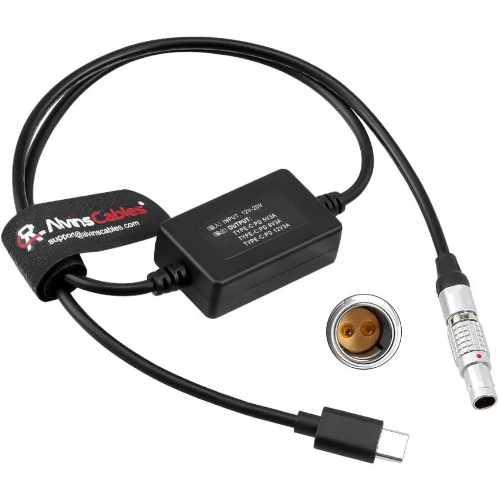 

Alvin’s Cables 2 Pin to Type-C Power Cable for Canon R5C, for Sony A7SIII FX3, Nikon Z5 Z9 for Mirrorless Cameras Phones, 24in
