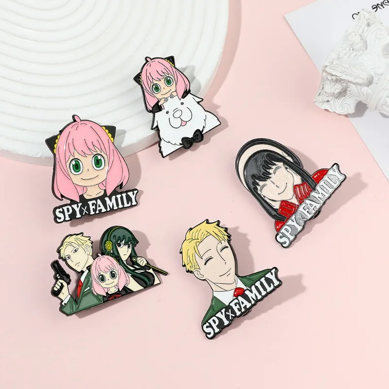 5 قطعة/المجموعة أنيمي جاسوس X الأسرة دبابيس معدنية بروش الشفق أنيا مزور يور مزور شارة مينا بروش حقيبة ظهره الديكور هدية