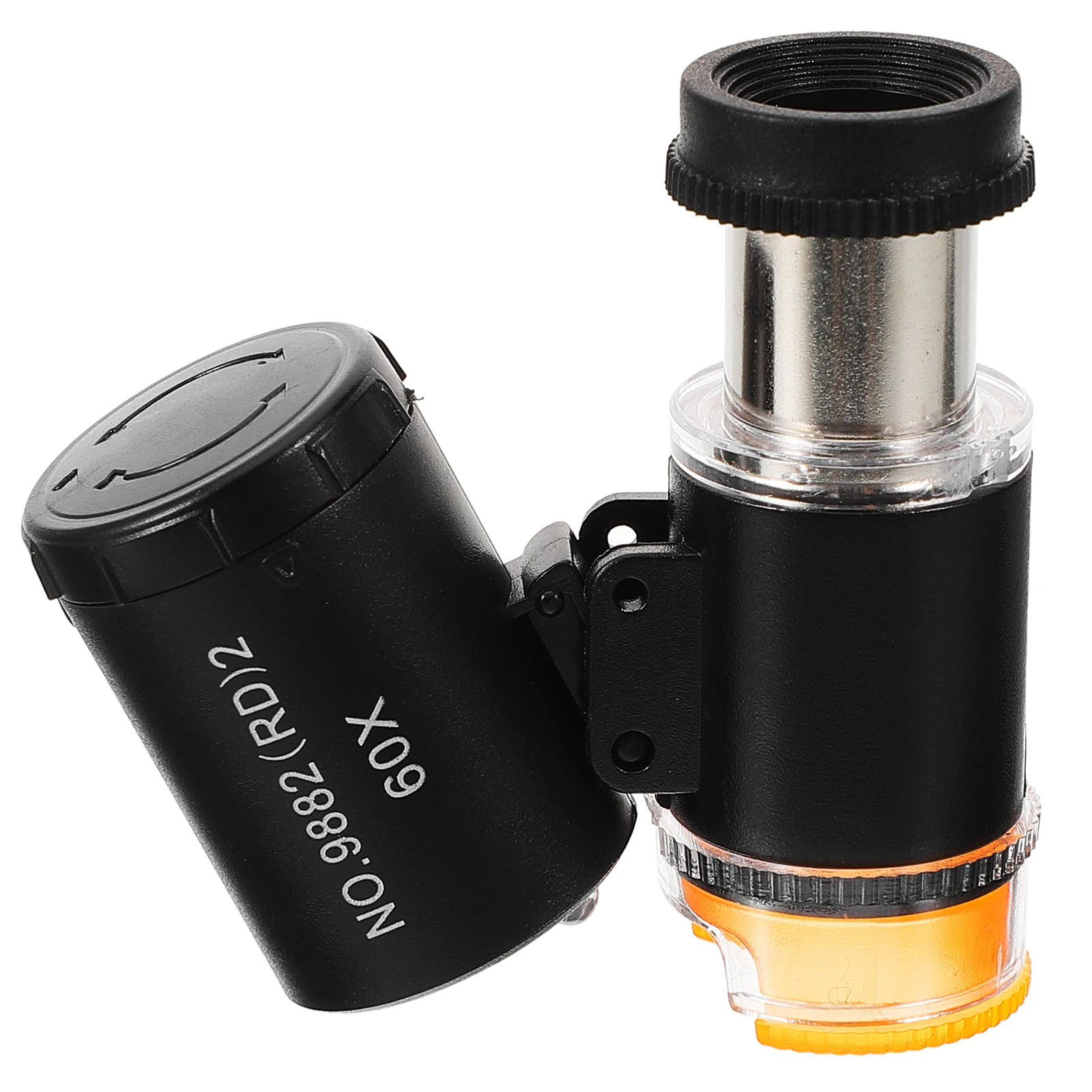 

60x Portable Mini Handheld Magnifier Microscope Cold Warm LED Lights for Coin Textile Printing Jewelry Pocket Size Adults Kid