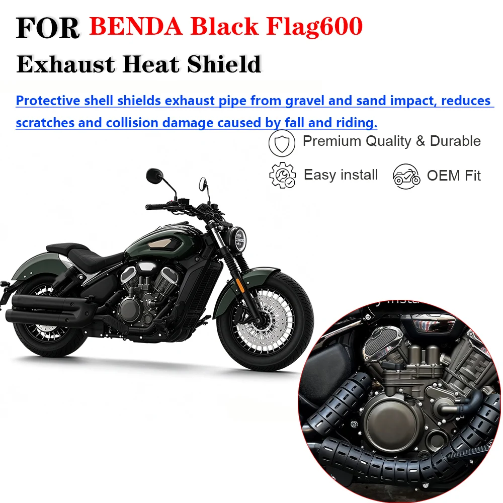 Motorcycle Modified Fish Bone Style Exhaust Heat Insulation Shield Exhaust Pipe Anti-scald Protection Cover Accessories For BEND