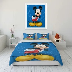 Disney Mickey Mouse Quilt Cover Pillow Cover Cute Home Bedroom Decor Boy Girl Bedding Cartoon Set Kids Gift, Single Double Bed