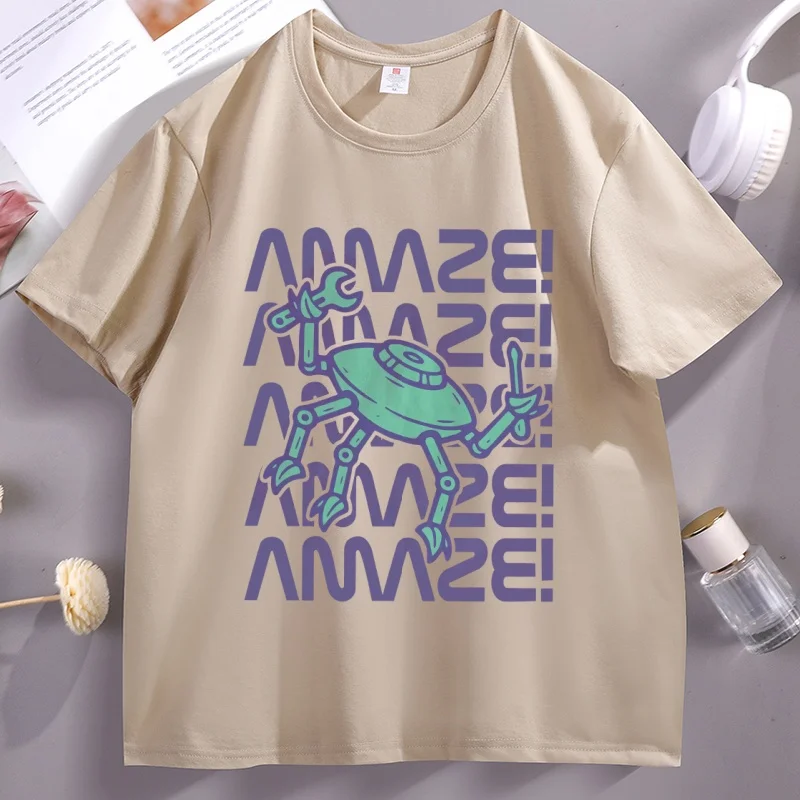 

Project Hail Mary Rocky Tshirt AMAZE Book Lover Gift Bookish T Shirt Vintage Short Sleeve Cotton Printed T-shirt Male Clothes