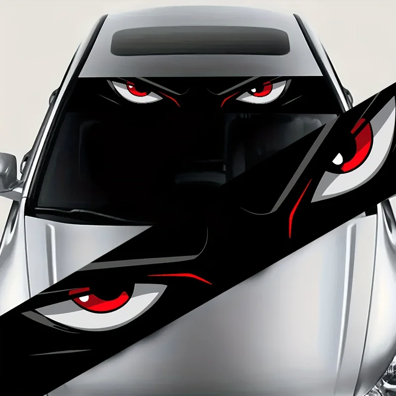 

1PC Devil Eye Car Front Windshield Sticker Waterproof Scratch Resistant Self-Adhesive for Vehicle Glass Surface Creative Decal