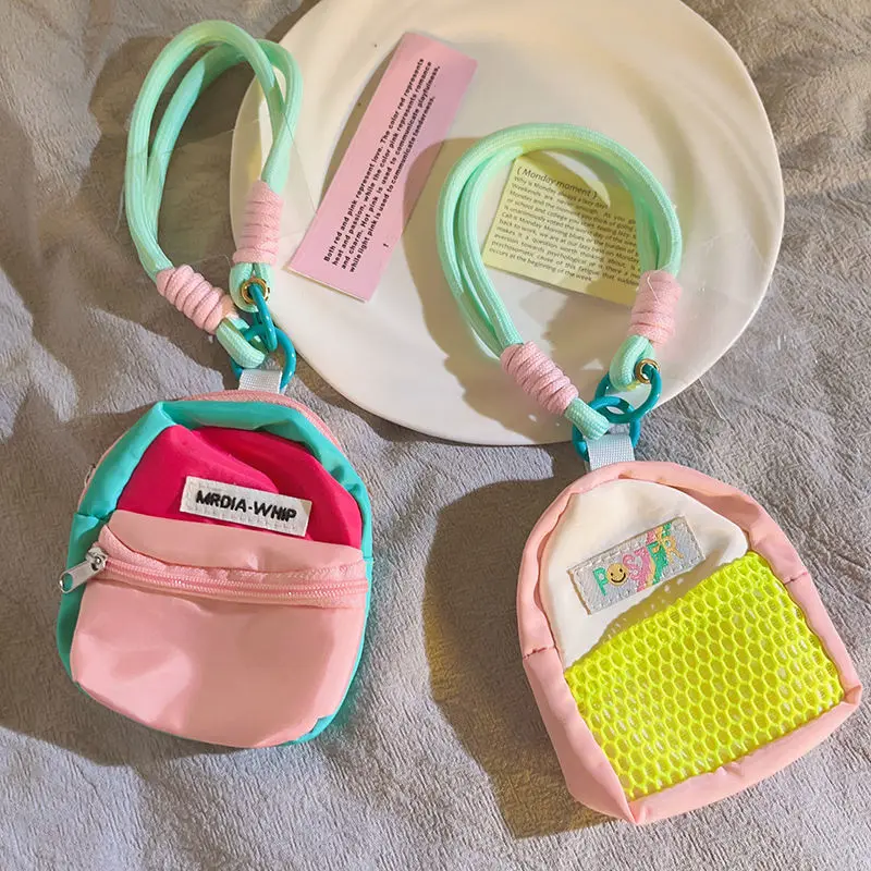 Trendy triangular coin purse, mobile phone pendant, backpack pendant accessory, phone case lanyard accessory