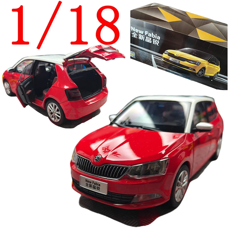 Diecast 1/18 Schaal Skoda Legering Model Auto Skoda FABIA Rood Speelvoertuigen Speelgoed voor Jongens Gift Originele Doos