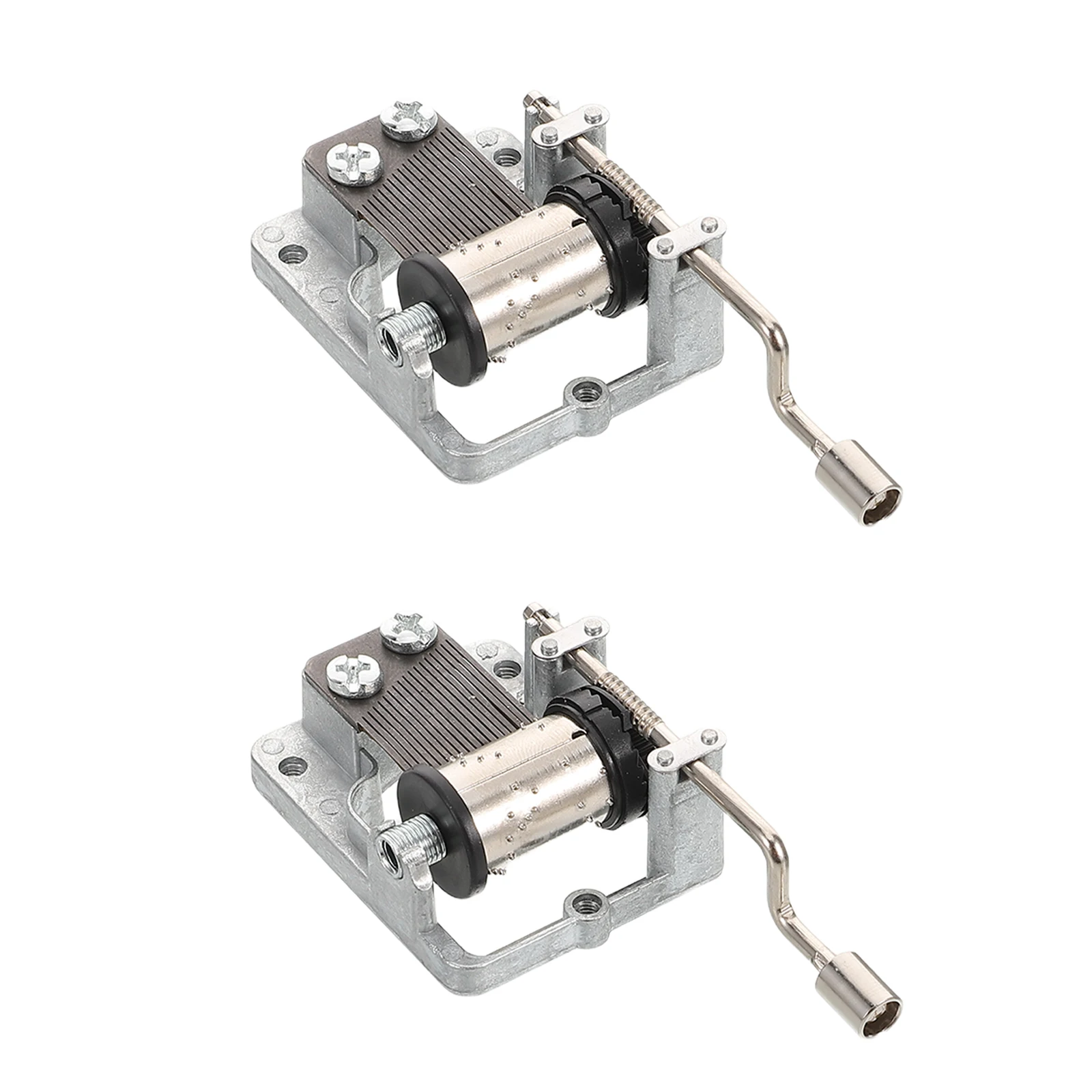 Mecanismo de manivela manual de movimiento de caja de música, cuerda de Metal DIY, melodía de 8 tonos, instrumento de juguete, pieza de proyecto artesanal, 2 uds.