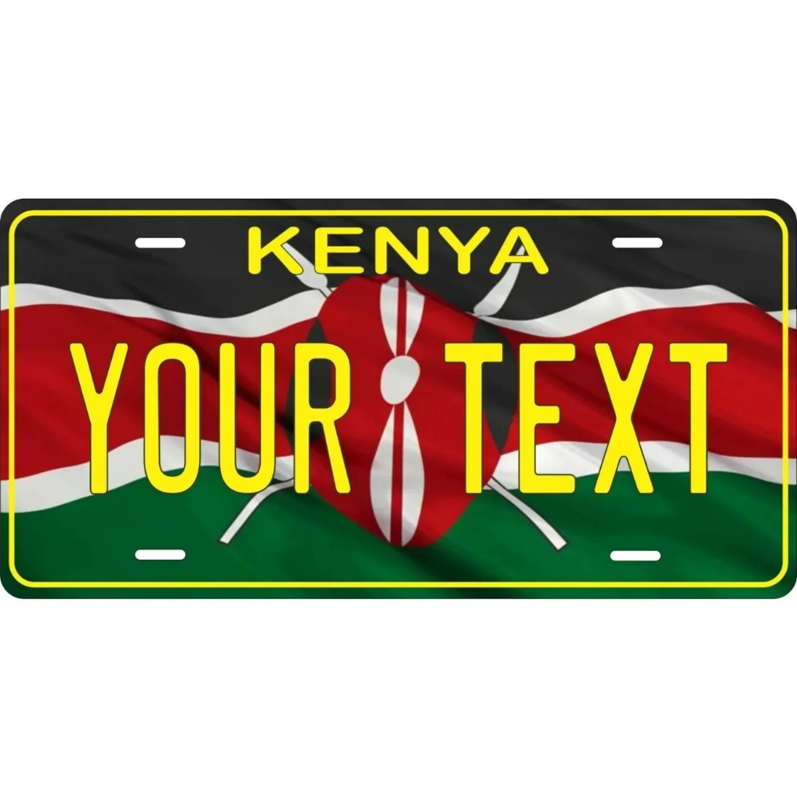 1PC 2D Flat Custom Kenya Flag Decorative Tag, Personalized, Dustproof & Waterproof, Home Decor (Only Decoration)