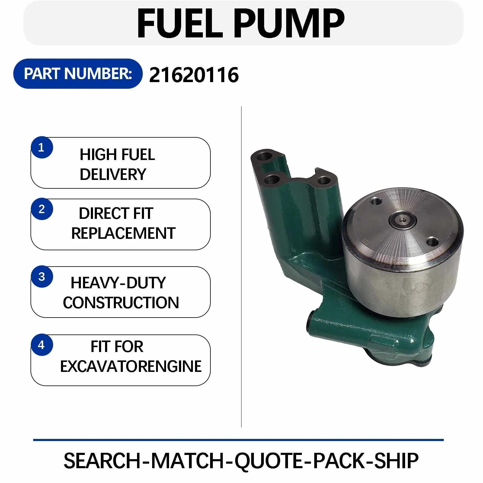 04297075 Gear Fuel Transfer Pump For VOLVO D7E EC210B EC240B EC290B
