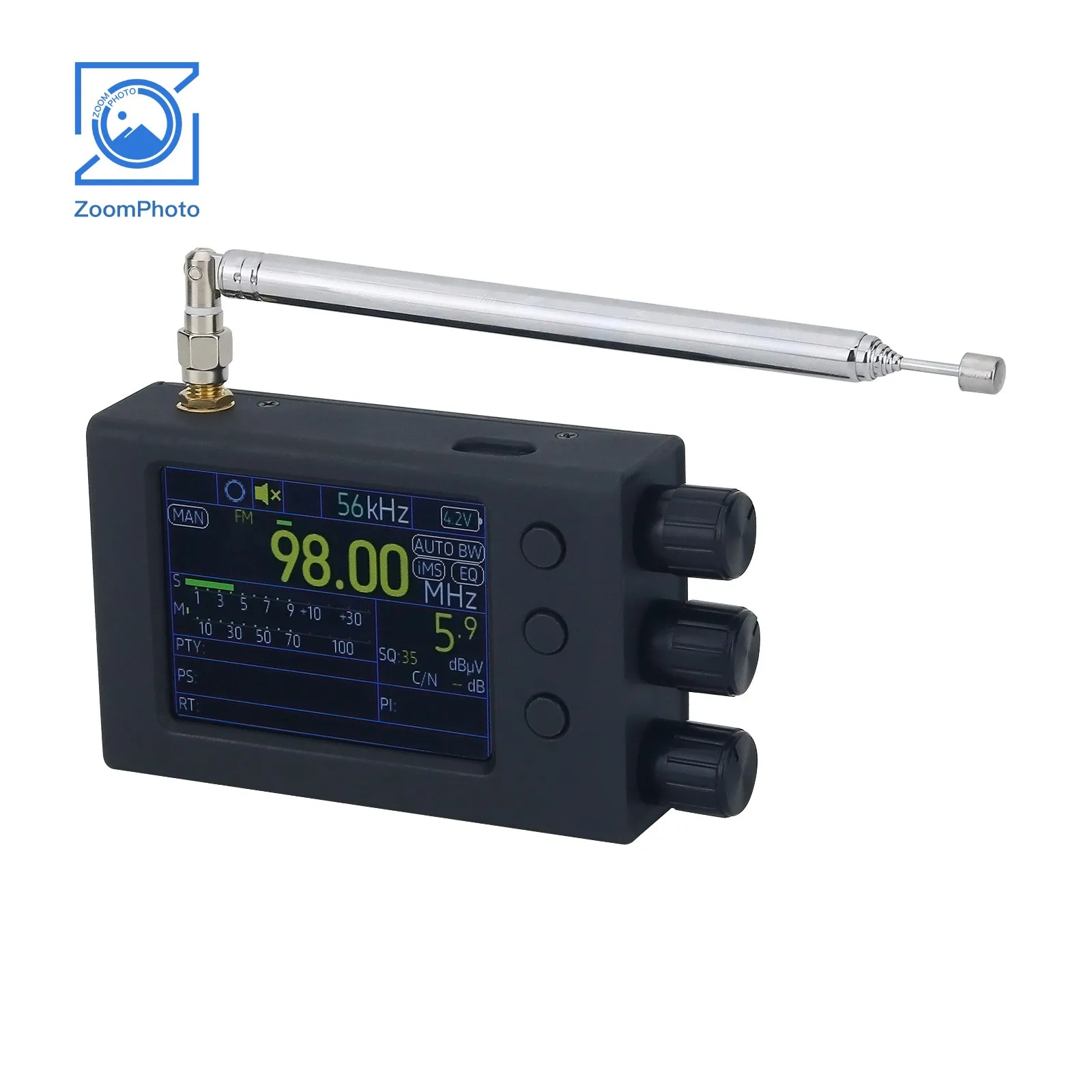 HAMGEEK 휴대용 TEF6686 풀밴드 라디오 수신기 64-108MHZ AM FM SW MW LW RDS 2.8인치 화면 탑재