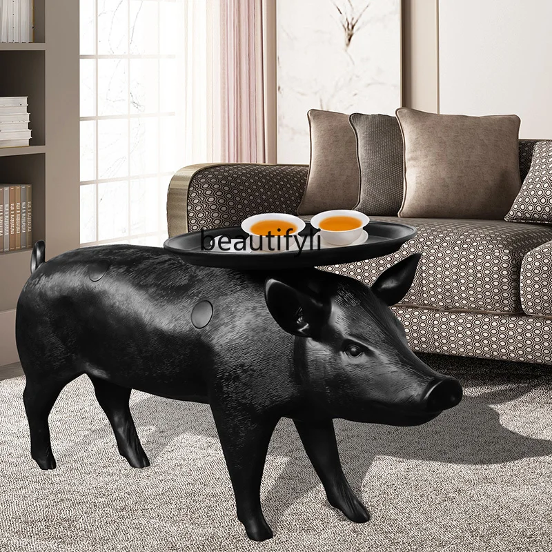 Tea Table Decoration Designer Model Living Room Light Luxury High-End Creative Pig Shape Sculpture Decoration